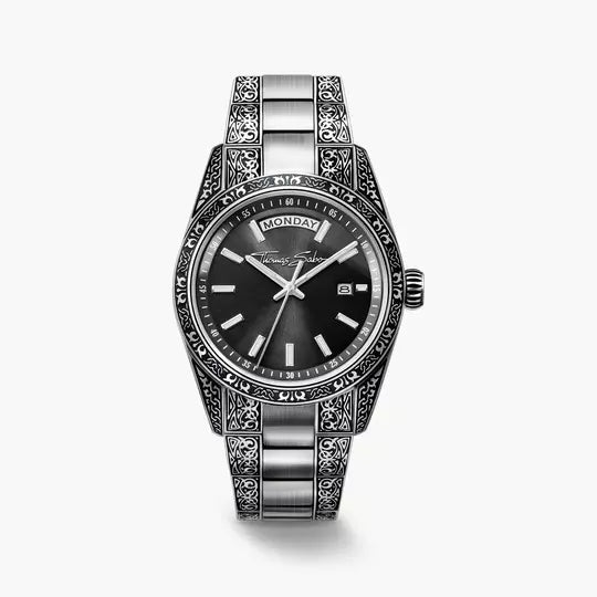 Thomas Sabo Rebel at Heart Revive WA0427-201-201 Unisex • Graviermuster-Design • Mineral-Saphirglas