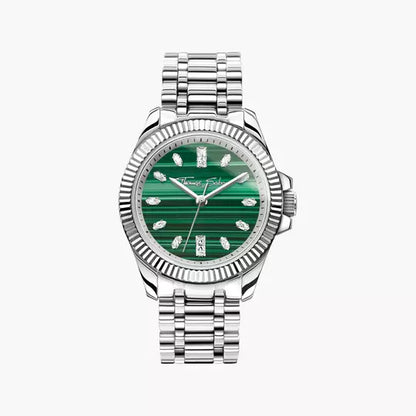 Thomas Sabo Divine Jewellery Stone WA0434-201-211 Damenuhr Silber • Malachit-Zifferblatt mit Zirkonia • Mineralglas