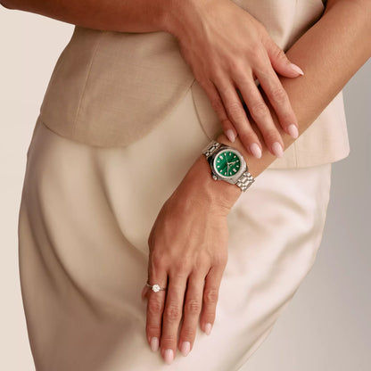 Thomas Sabo Divine Jewellery Stone WA0434-201-211 Damenuhr Silber • Malachit-Zifferblatt mit Zirkonia • Mineralglas