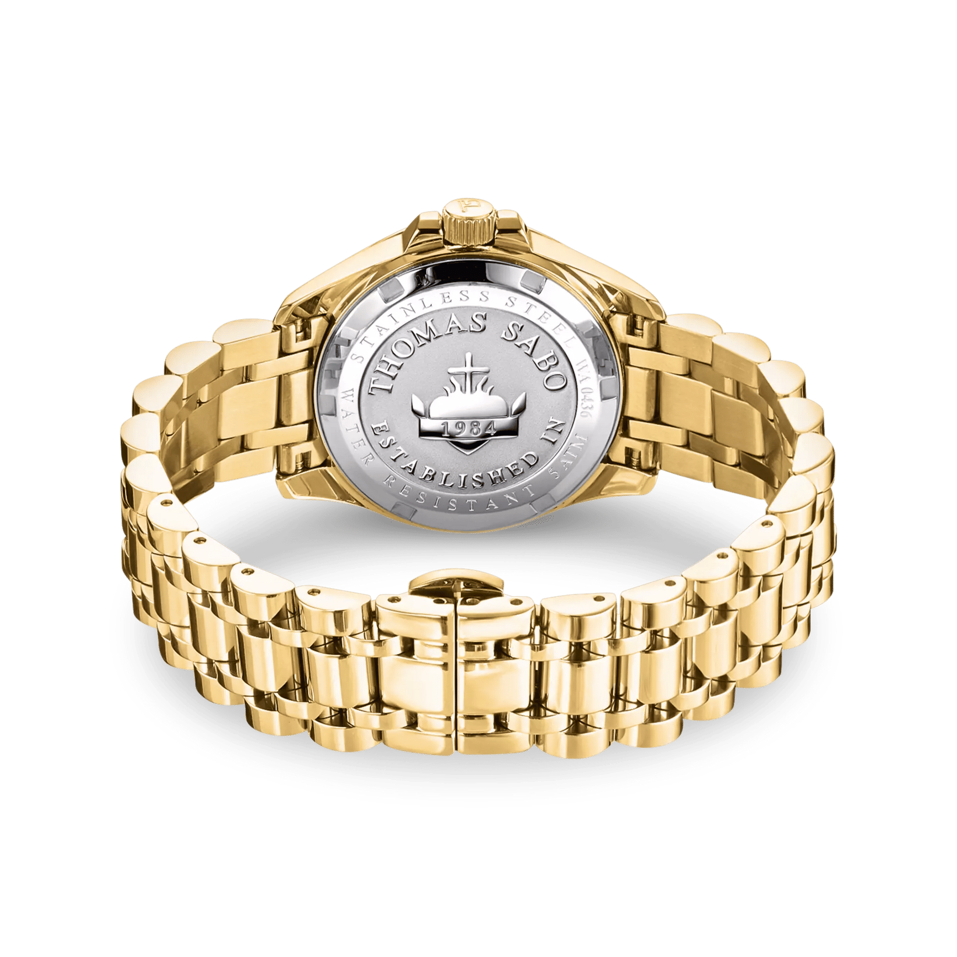 Thomas Sabo Divine Jewellery Stone WA0436 Damenuhr Goldfarben • Malachit-Zifferblatt mit Zirkonia-Indizes •