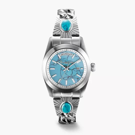 Thomas Sabo Elyndra WA0450-201-215 Damen Armbanduhr Türkis • Mineralglas mit Saphirbeschichtung • 5 ATM Wasserdicht