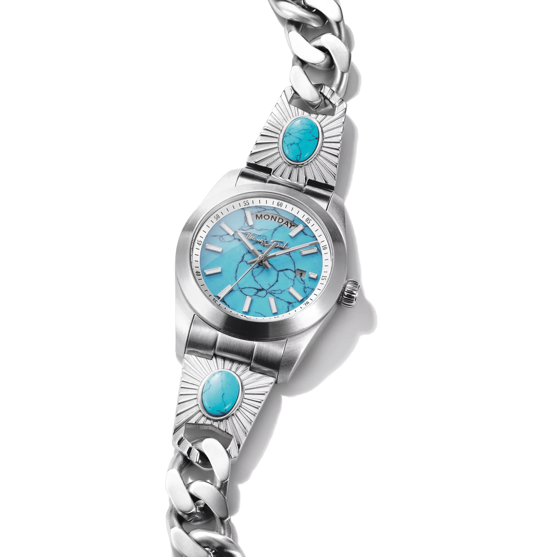 Thomas Sabo Elyndra WA0450-201-215 Damen Armbanduhr Türkis • Mineralglas mit Saphirbeschichtung • 5 ATM Wasserdicht, Bild 2