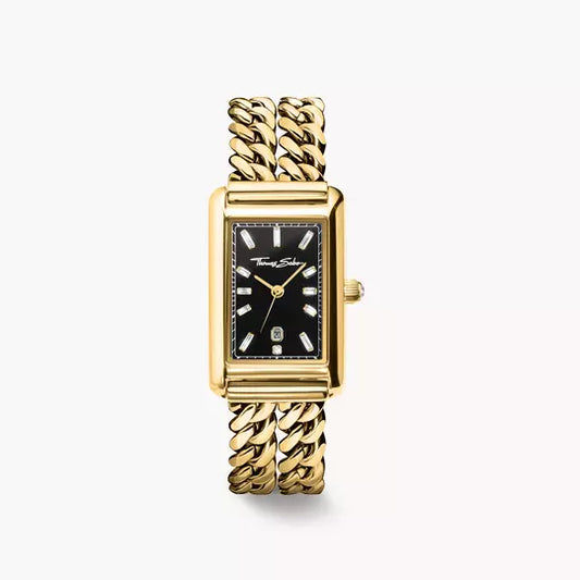 Thomas Sabo Bold Elegance WA0452-291-203 Damenuhr Schwarz • Mineralglas mit Saphirbeschichtung • Zirkonia-Steine