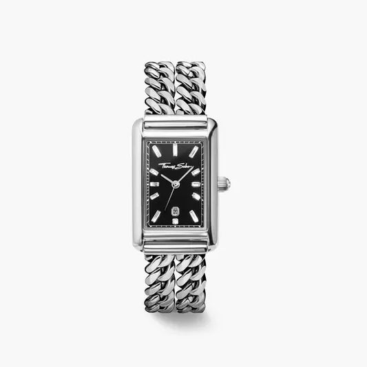 Thomas Sabo Bold Elegance WA0453-201-203 Damenuhr Schwarz • Mineralglas mit Saphirbeschichtung • Zirkonia-Steine