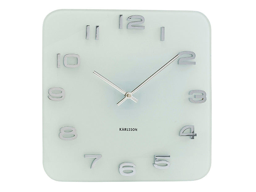 Karlsson Vintage Squared KA4399 Wanduhr Weiß • Glasgehäuse • Retro-Design von BOX32