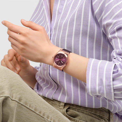 Swatch Sistem 51 Irony YIG401 Armbanduhr Burgunderrot • Automatikwerk mit 90 Stunden Gangreserve • Leuchtzeiger mit