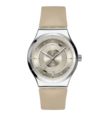 Swatch Sistem51 Irony YIS434 Armbanduhr Taupe • Automatikwerk mit 90 h Gangreserve • Datum bei 6 Uhr, Bild 9