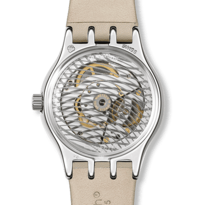 Swatch Sistem51 Irony YIS434 Armbanduhr Taupe • Automatikwerk mit 90 h Gangreserve • Datum bei 6 Uhr, Bild 5