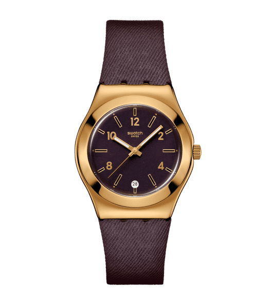 Swatch Irony Medium YLG413 Armbanduhr Burgund • Edelstahlgehäuse • Irony Medium Kollektion