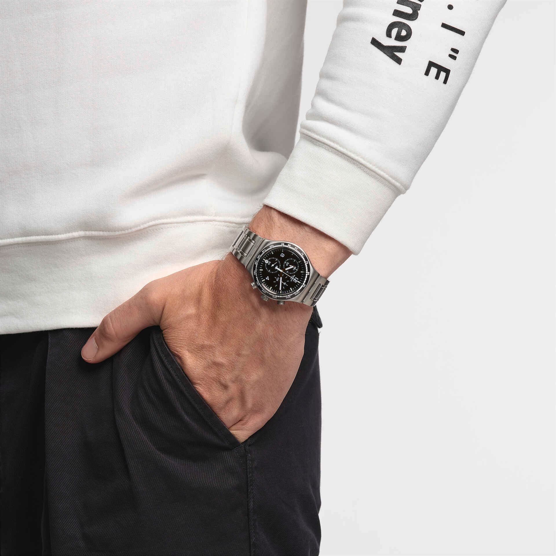 Swatch Irony Chrono New YVS444GC Herren Armbanduhr Schwarz • Chronograph • Edelstahlgehäuse, Bild 2