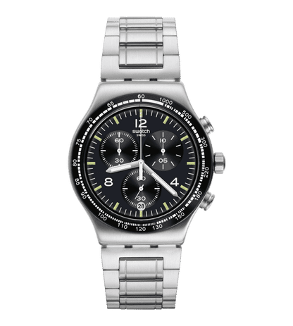 Swatch Irony Chrono New YVS444GC Herren Armbanduhr Schwarz • Chronograph • Edelstahlgehäuse