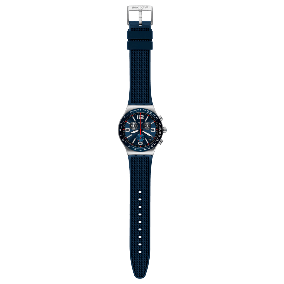 Swatch Irony Chrono New YVS454 Herren Armbanduhr Blau • Edelstahlgehäuse • Chronograph, Bild 4