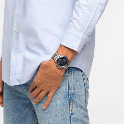 Swatch Irony Chrono New YVS496G Herrenuhr Kobaltblau • Chronograph • Schmetterlingsschließe, Bild 2