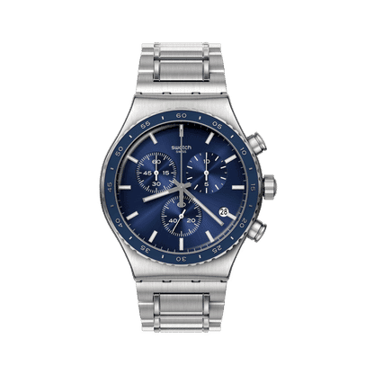 Swatch Irony Chrono New YVS496G Herrenuhr Kobaltblau • Chronograph • Schmetterlingsschließe, Bild 3