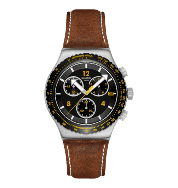 Swatch Irony Chrono New YVS530 Herren Armbanduhr Schwarz • Chronograph mit Leuchtzeigern • Datumsanzeige, Bild 8