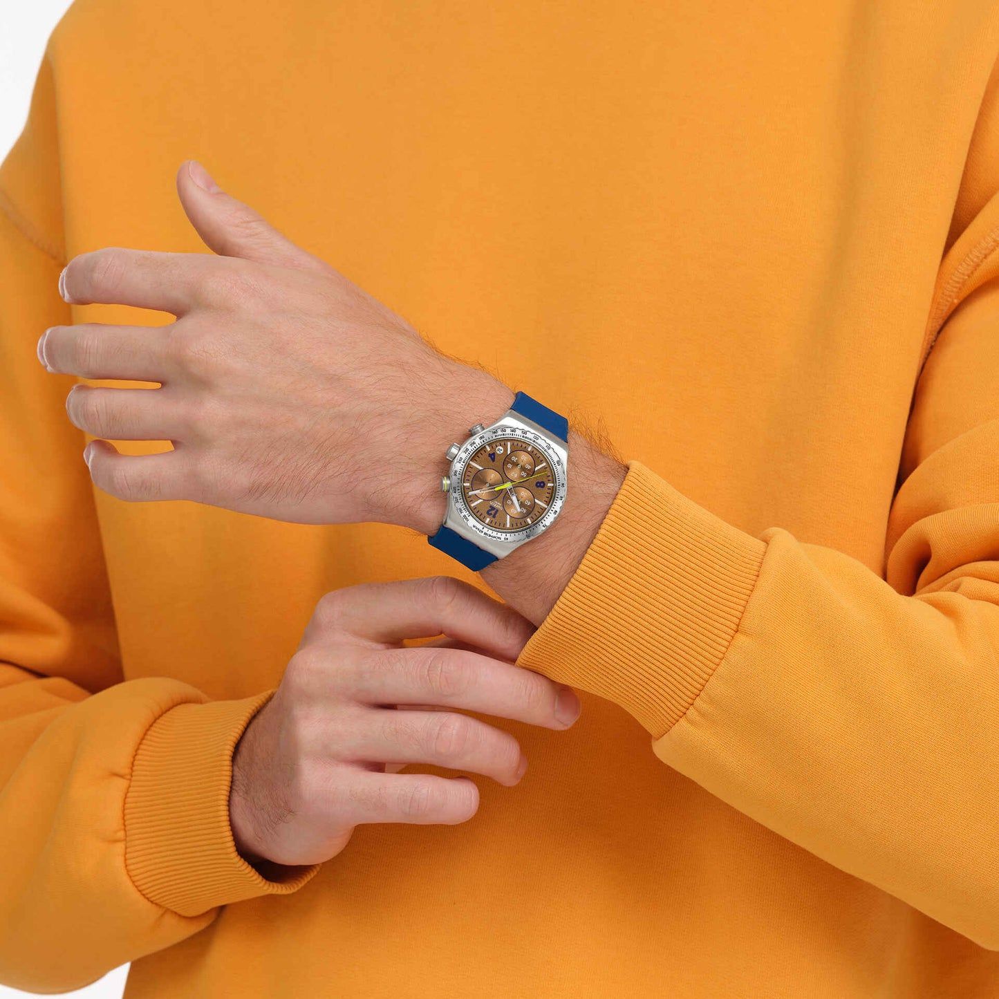 Swatch Irony Chrono New YVS534 Sidereal Glow Herrenuhr • Leuchtzeiger • Chronograph mit Datum, Bild 2