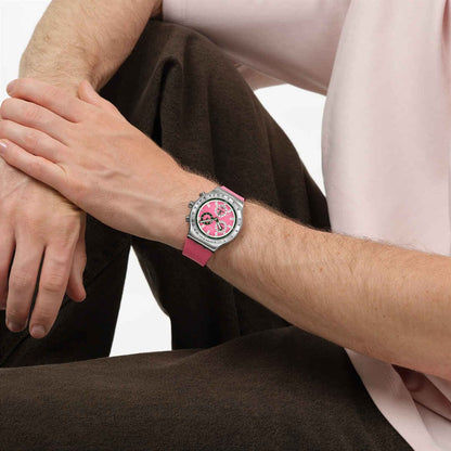 Swatch Irony Chrono New YVS538 Damenuhr Rosa • Leuchtzeiger & Leuchtindizes • Tachymeter-Lünette, Bild 7
