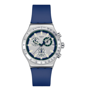 Swatch Irony Chrono New YVS539 Herren Armbanduhr Silber • Tachymeter-Lünette • Leuchtzeiger, Bild 8