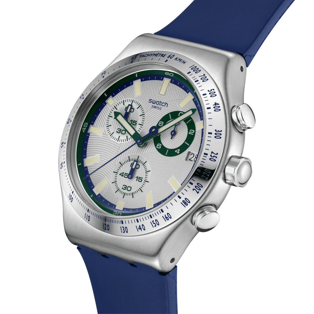 Swatch Irony Chrono New YVS539 Herren Armbanduhr Silber • Tachymeter-Lünette • Leuchtzeiger, Bild 3