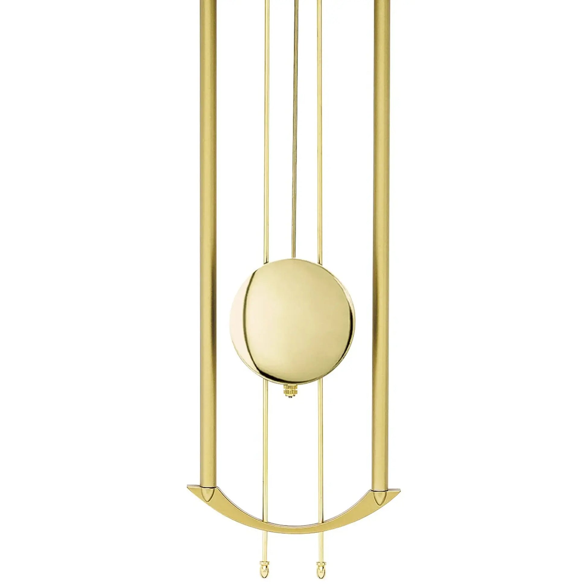 Wanduhr mit Messingrahmen und rundem Pendelknopf