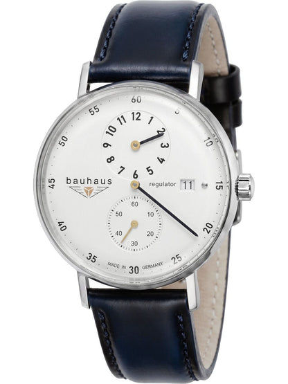 Bauhaus Classic 2126-1 Herren Armbanduhr Weiß • Automatikwerk Sellita SW266 • Regulator-Zifferblatt