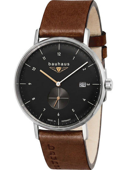 Bauhaus Classic 2132-2 Herren Armbanduhr Schwarz • Schweizer Quarzwerk • Mineralglas
