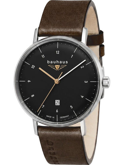 Bauhaus Classic 2142-2 Herrenuhr Anthrazit • Schweizer Quarzwerk Ronda 505 • Minimalistisches Bauhaus-Design