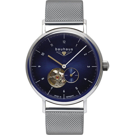 Bauhaus Classic 2166M-3 Herren Armbanduhr Blau • Automatikwerk • Milanaise-Armband