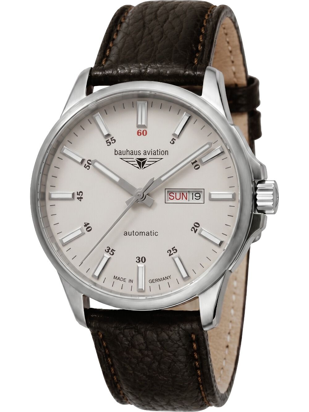 Bauhaus 2866-5 Aviation Herrenuhr Beige • Automatikwerk Citizen-Miyota • Saphirglas