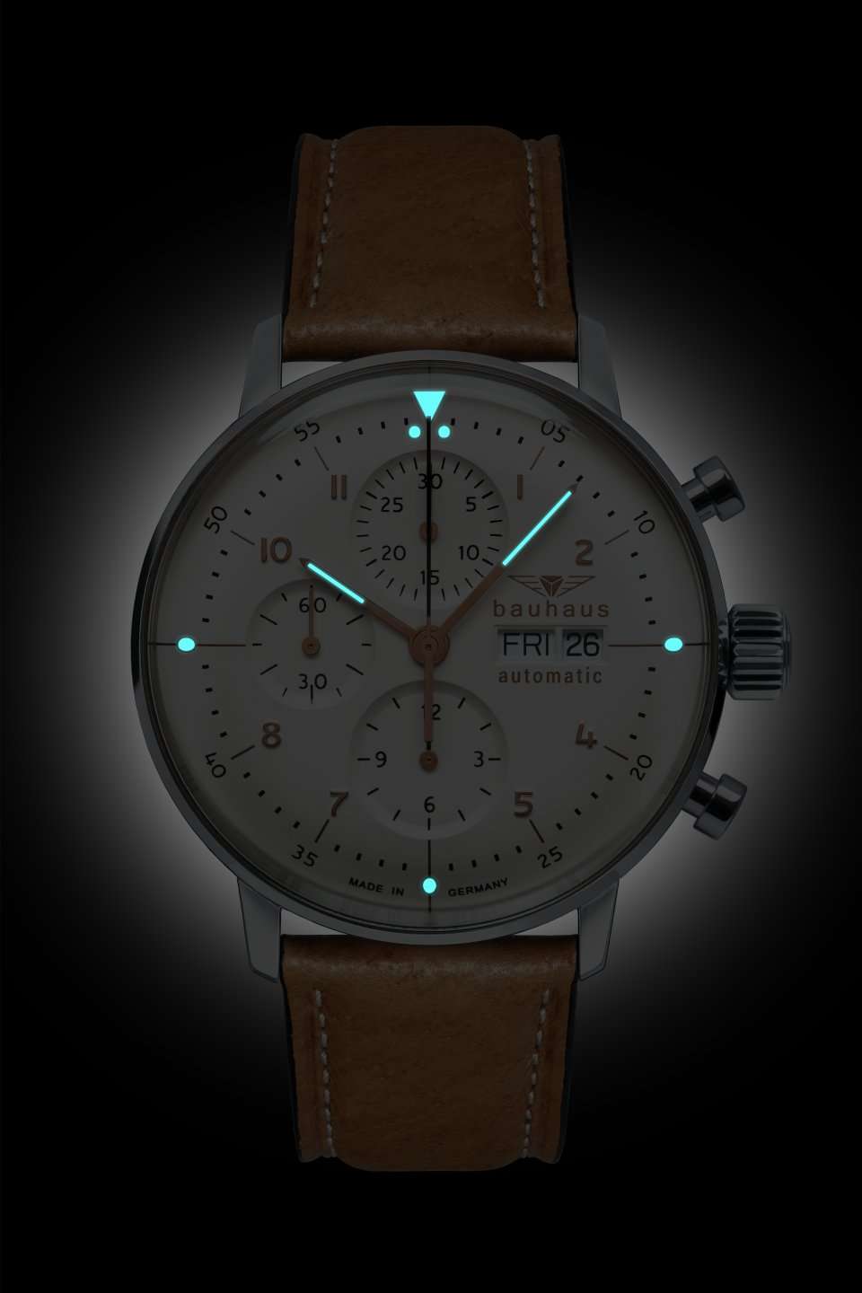 Bauhaus Dessau 2018-1 Herren Armbanduhr • Automatik Chronograph • Schweizer Sellita SW500, Bild 2
