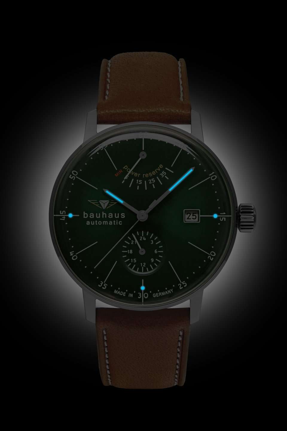 Bauhaus Dessau 2060-4 Herren Armbanduhr • Automatikwerk mit Gangreserveanzeige • Mineralglas K1, Bild 3