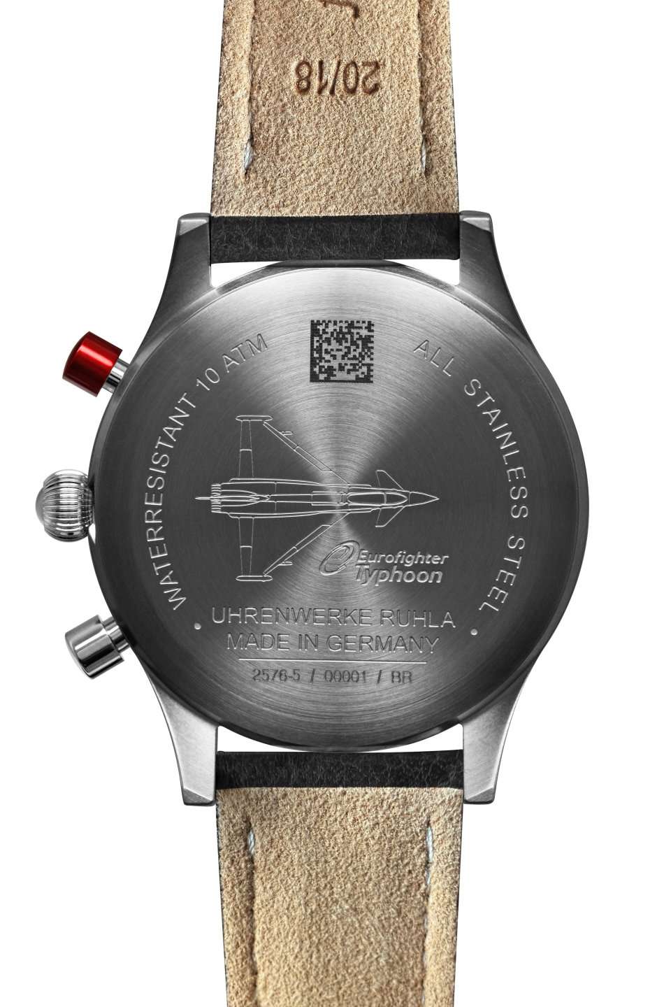 Bauhaus Aviation 2576-5 Armbanduhr Rot • Eurofighter Quarzchronograph • Mineralglas K1, Bild 3