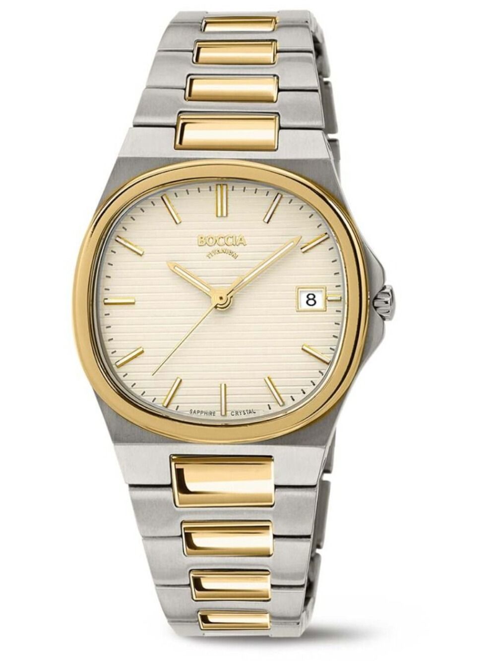 Boccia Titanium 3348-05 Damen Armbanduhr • Saphirglas • Bicolor Titanarmband
