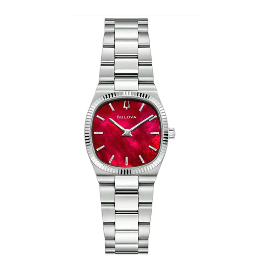 Bulova Super Seville 96L354 Damen Armbanduhr Rot • Saphirglas • Leuchtzifferblatt Default Title