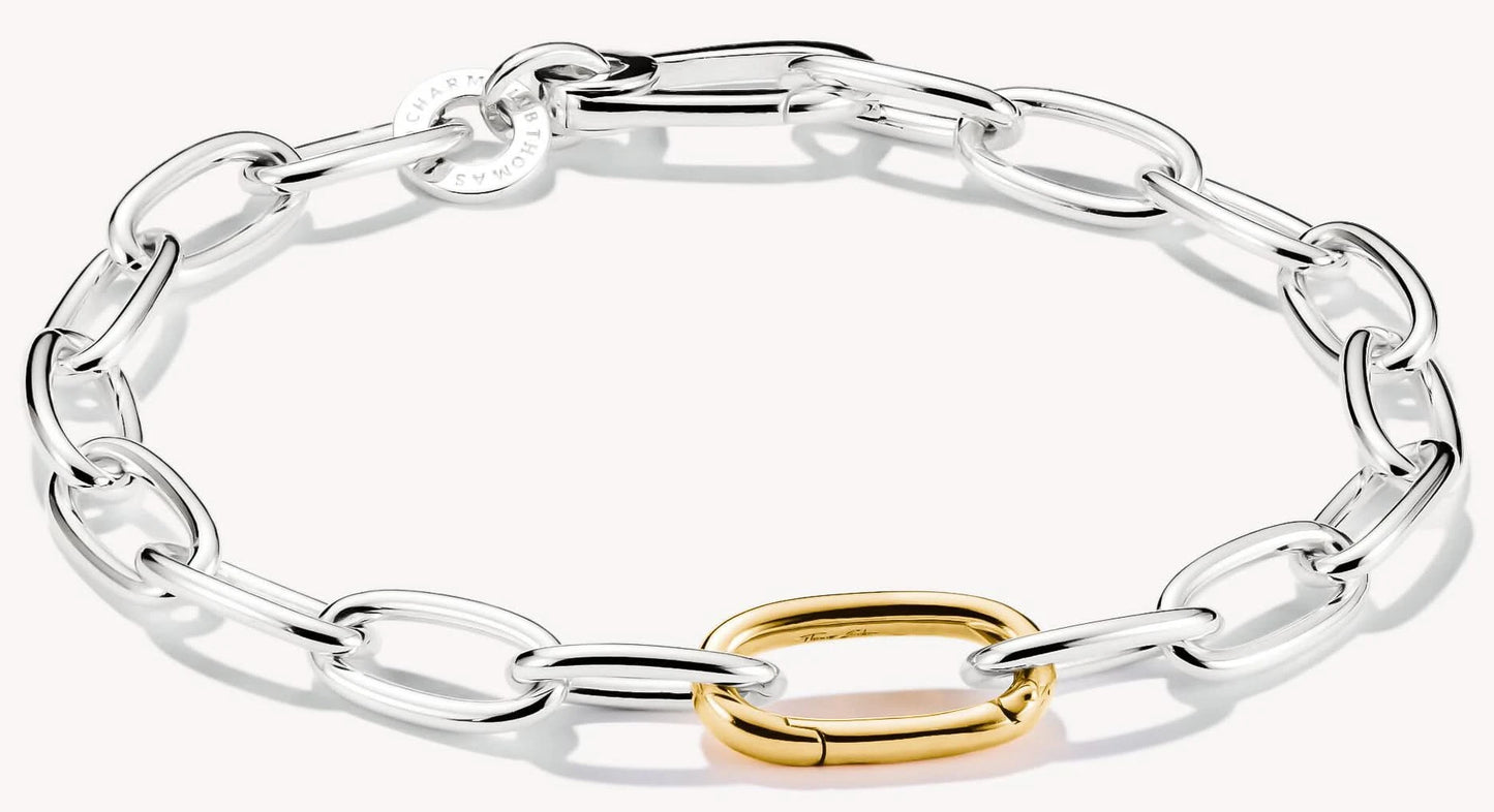 Charm bracelet for the body with a gold-colored link - Thomas Sabo Model: C1204-413-7-L19