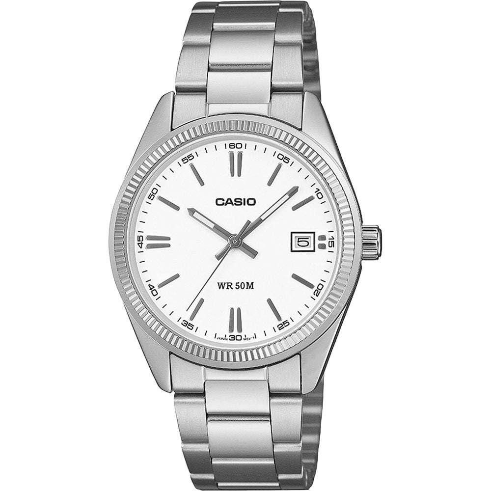 Casio Timeless UTP-1302PD-7AVEF Unisex Armbanduhr Silber • Mineralglas • Datumsanzeige