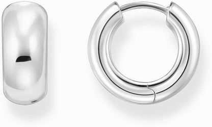 Orecchini a cerchio color argento, dall'aspetto chunky ispirato agli anni '90 - Thomas Sabo Modello: CR741-001-21