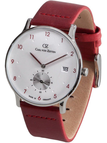 Carl von Zeyten Furtwangen CVZ0018RD Herrenuhr Rot • Mineralglas • Datum