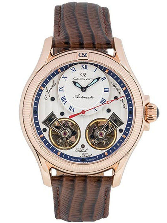 Carl von Zeyten Waldhaus CVZ0084RWHS Herrenuhr Weiß • Automatikwerk mit Open-Heart • Limited Edition