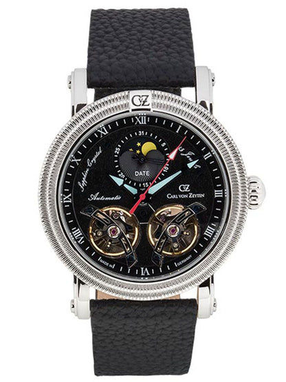 Carl von Zeyten Schauinsland CVZ0085BKS Herren Automatikuhr Schwarz • Skelettiertes Zifferblatt • Mondphase