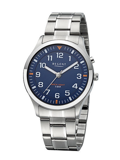 Regent F-1610 Herrenuhr Blau • Mineralglas • Hintergrundbeleuchtung