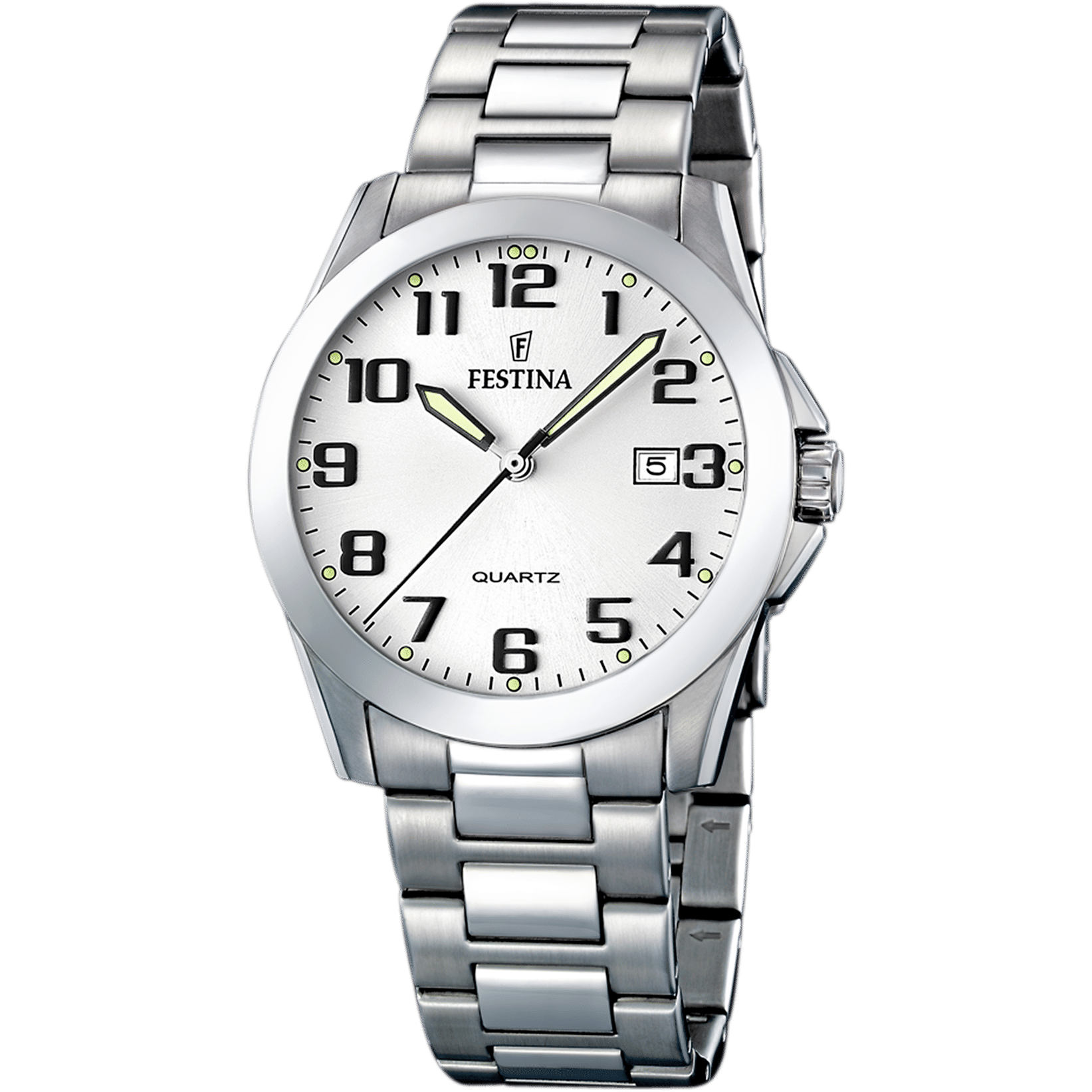 Festina Classics F16376/7 Herrenuhr Weiß • Mineralglas • Edelstahlarmband
