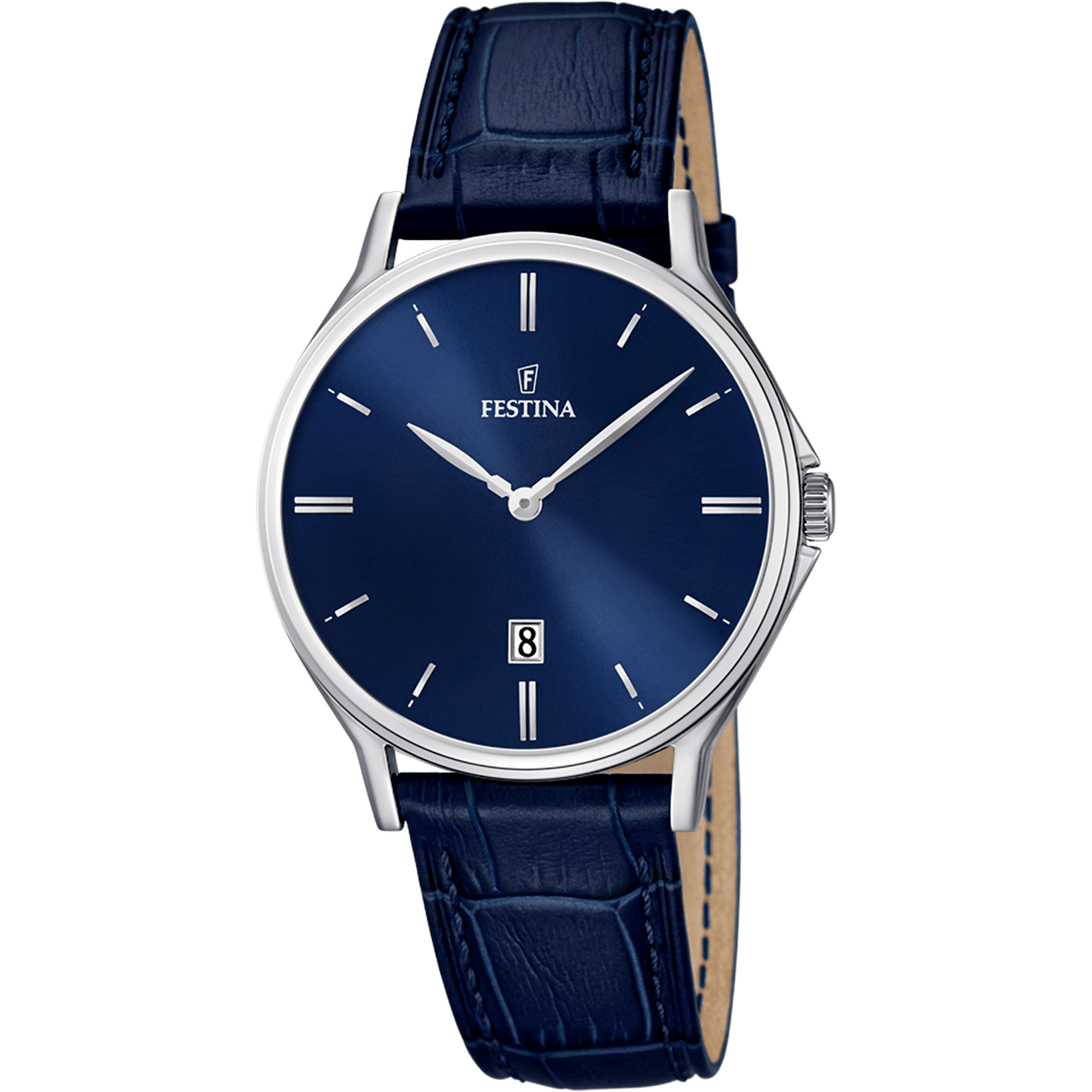 Festina Classics F16745/3 Herrenuhr Blau • Blaues Lederarmband • Klassisches Design