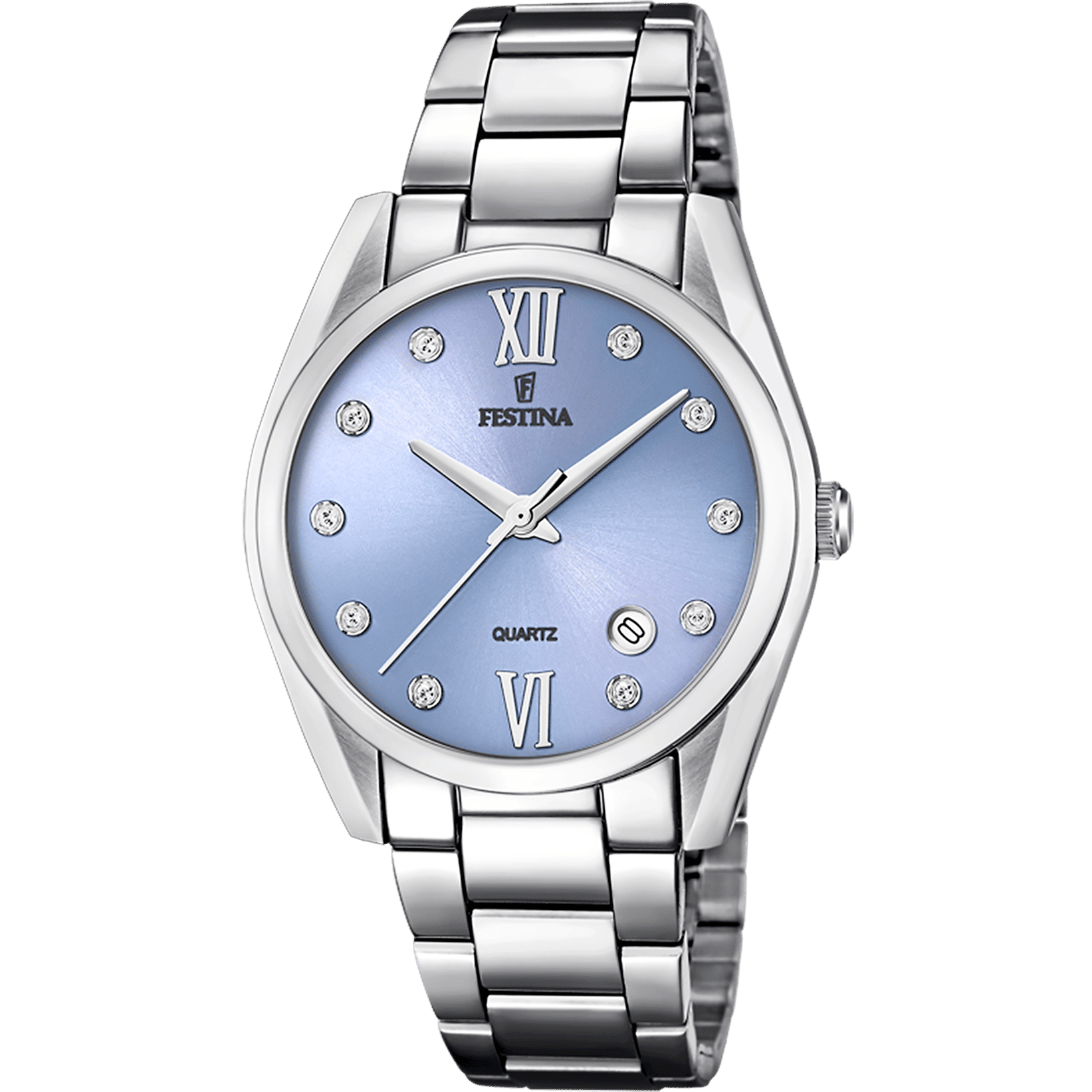 Festina Boyfriend F16790/B Damenuhr Hellblau • Mineralglas • Datumsanzeige