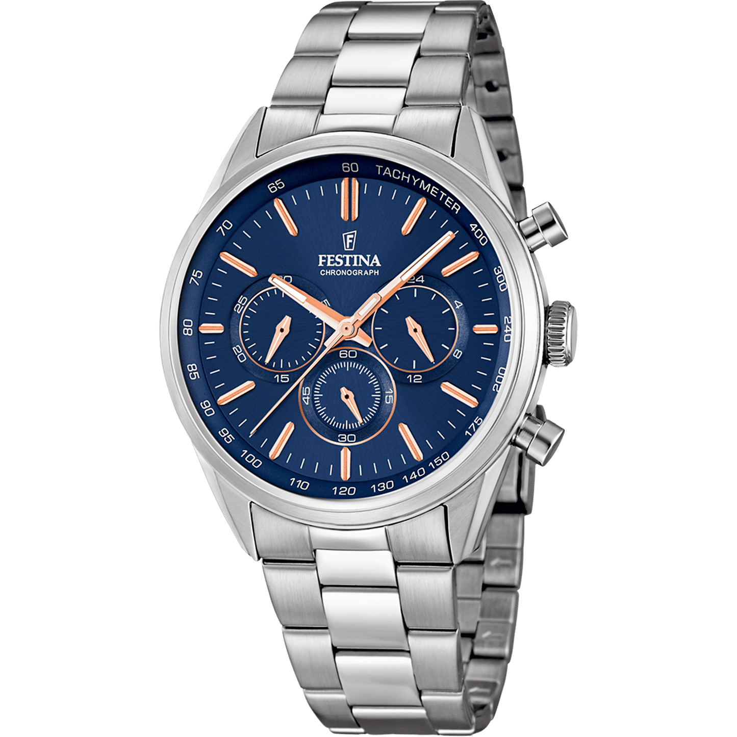 Festina Timeless Chronograph F16820/A Herrenuhr Blau • Chronograph • Mineralglas