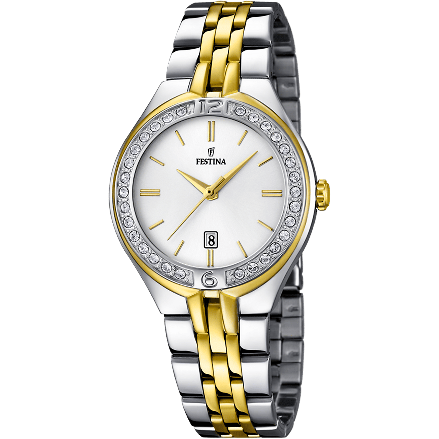 Festina Mademoiselle F16868/1 Damenuhr Silber • Mineralglas • Zirkonia-Besatz