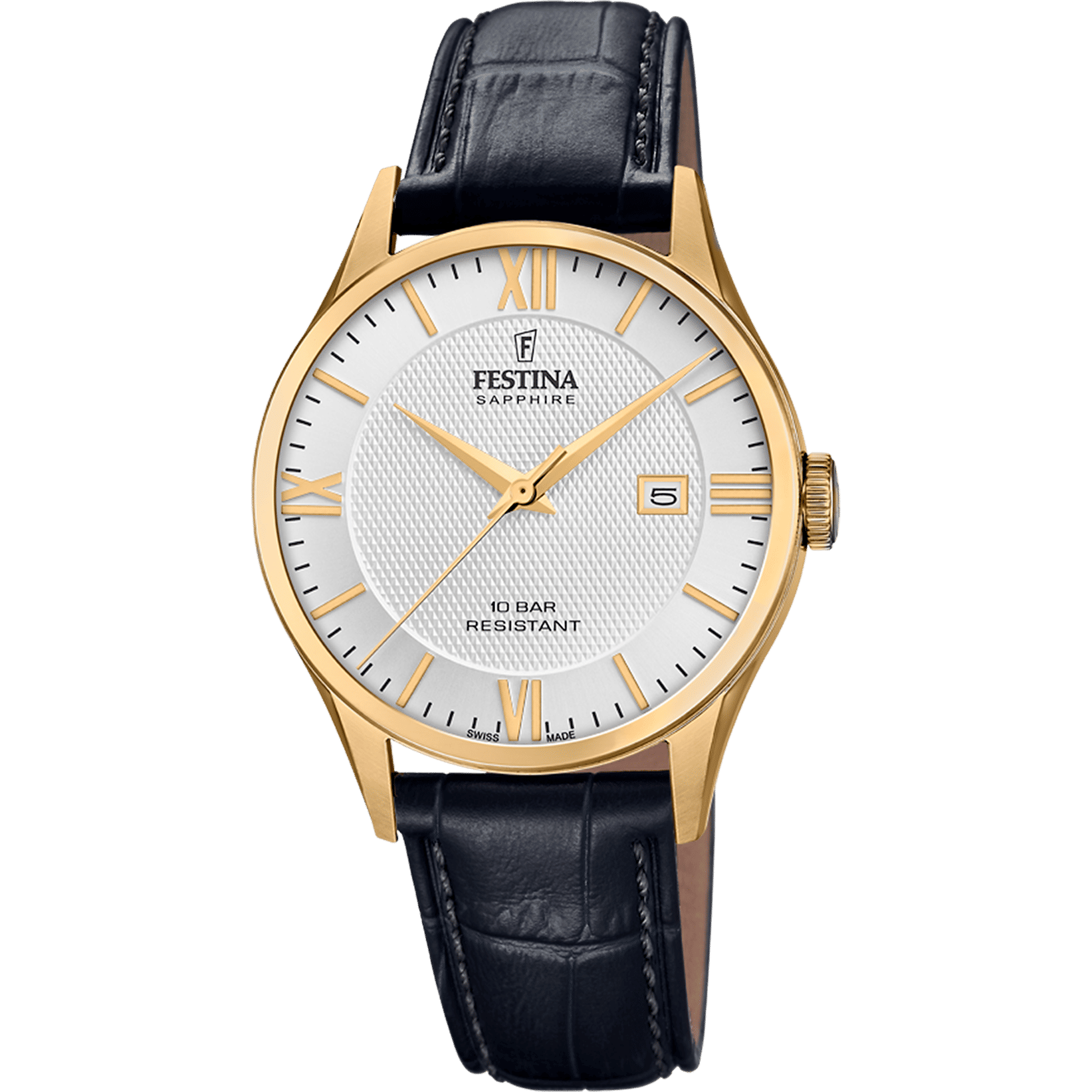 Festina Swiss Made F20010/2 Herrenuhr • Saphirglas • Echtlederarmband