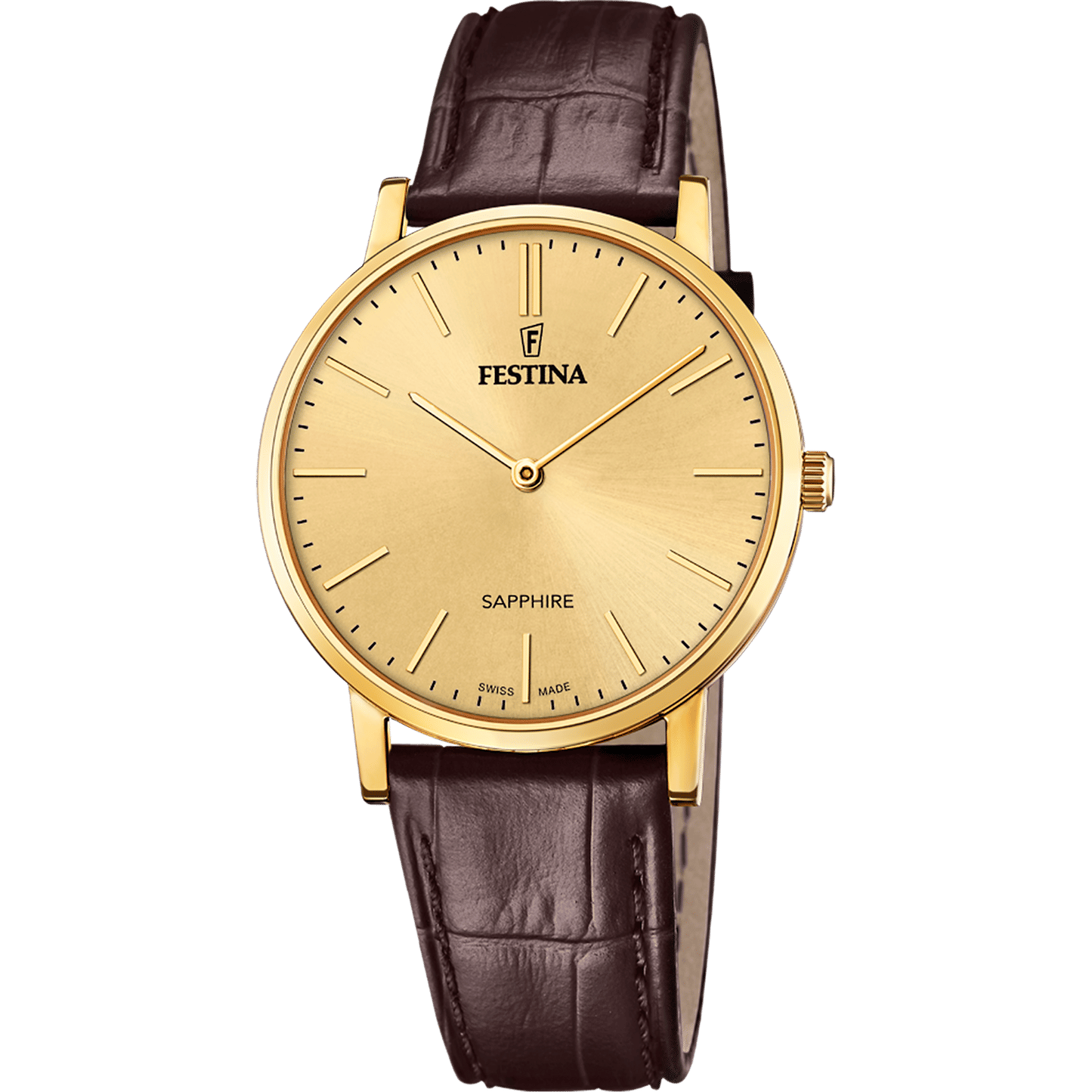Festina F20016/2 Herrenuhr Braun/Goldfarben • Saphirglas • Schweizer Quarzwerk