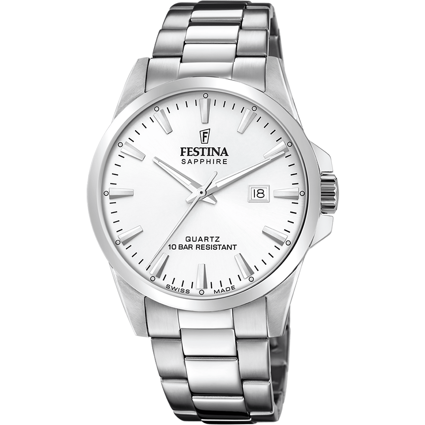 Festina Swiss Made F20024/2 Herrenuhr • Edelstahlgehäuse • Klassisches Design