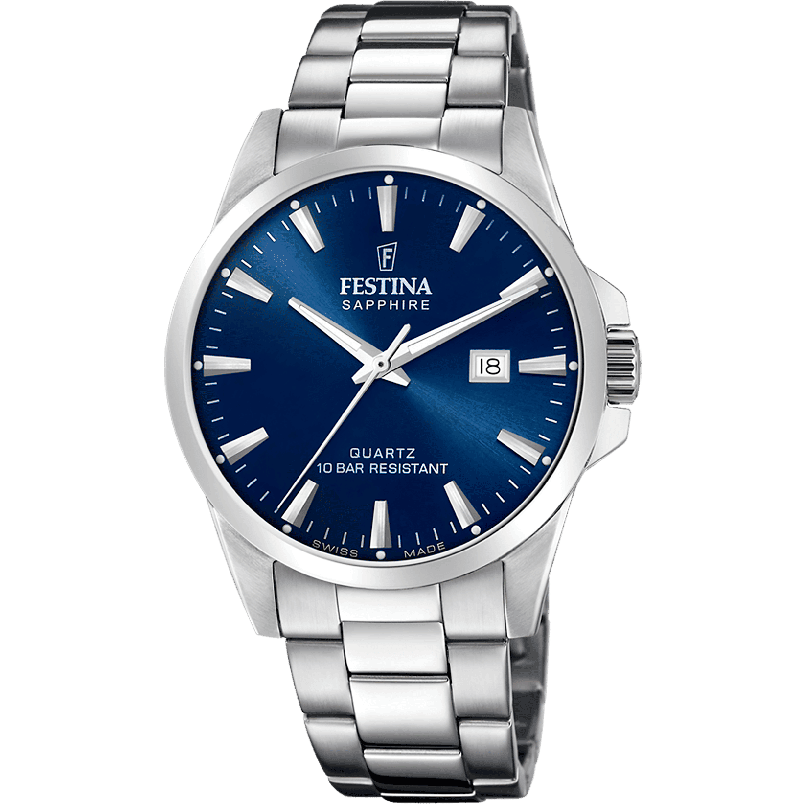 Festina F20024/3 Herrenuhr Blau • Saphirglas • 10 ATM Wasserdicht